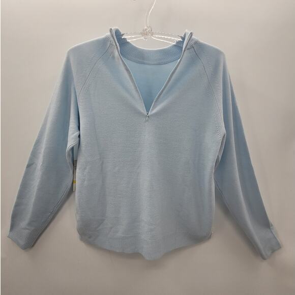 Debbie Morgan Soft Mock Neck Long Sleeve Zip Back Basic Pullover Sweater Top - Picture 10 of 12